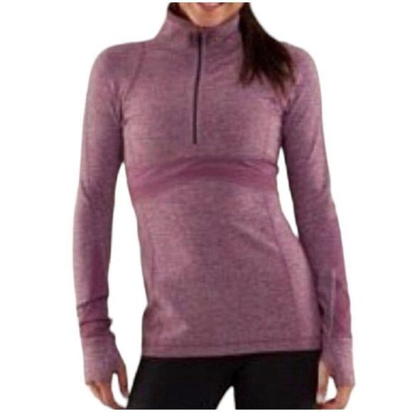 Lululemon Full Tilt Half Zip Pullover Jacket Shirt Women’s 8 Heathered Plum - Picture 1 of 9